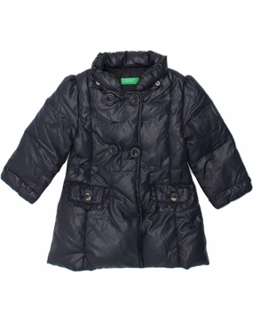 Cozy Jacket BENETTON Baby Girls Padded Jacket 12-18 Months Navy Blue Polyester