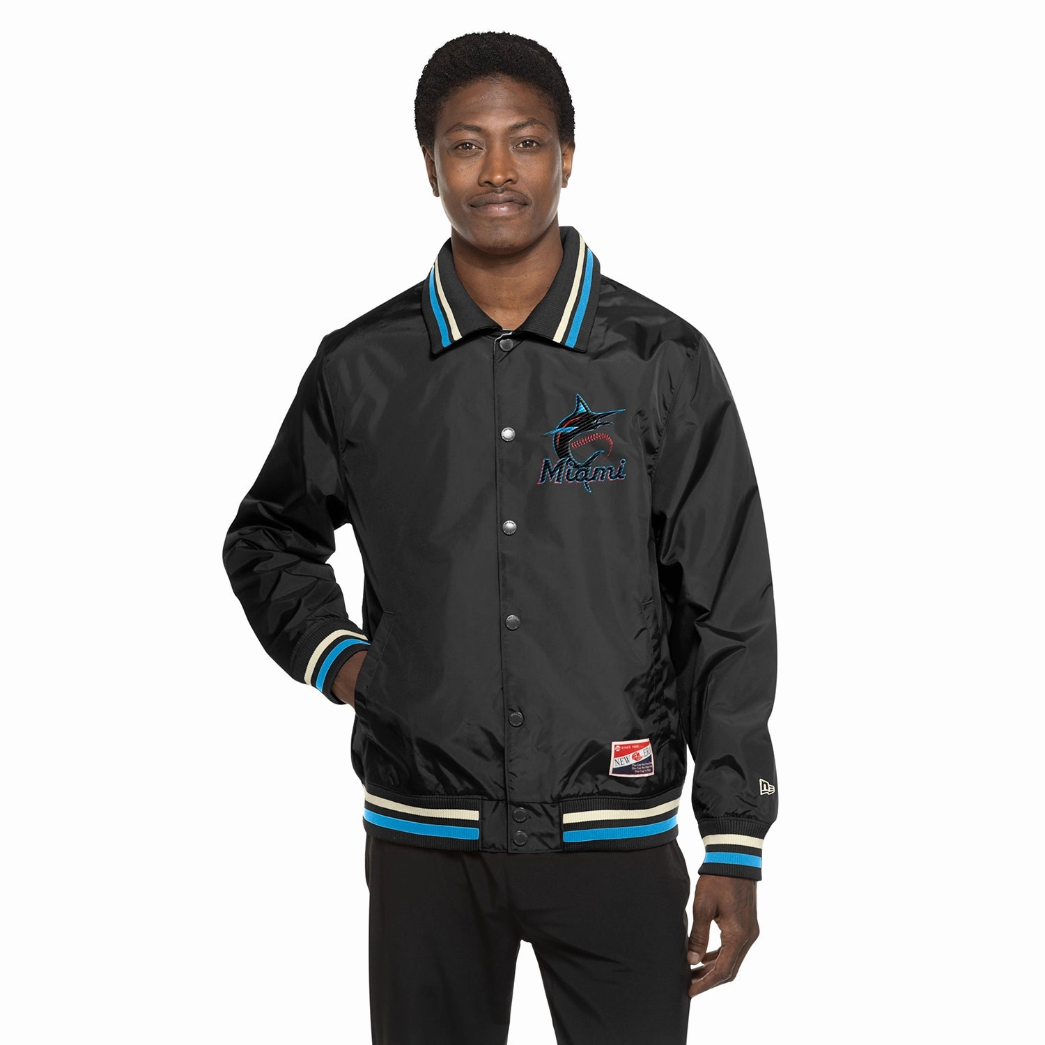 NonRestrictive Armholes Marlins Snap Front Jacket - Mens