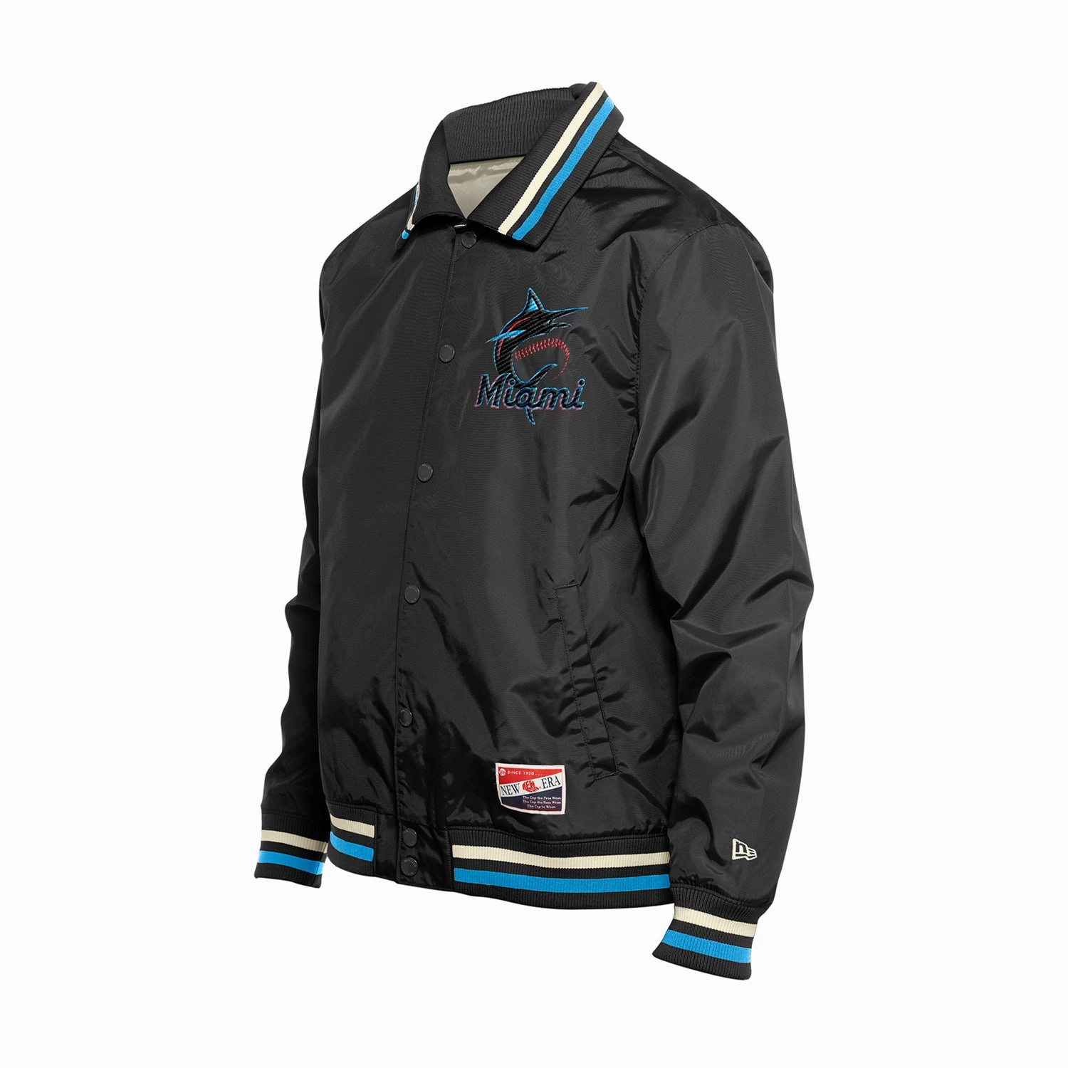 Silicone Grip Trim Summer Marlins Snap Front Jacket - Mens