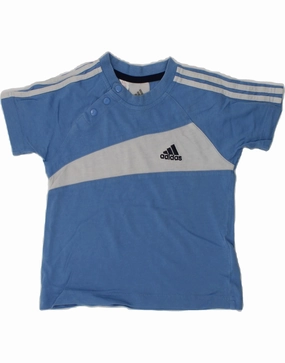 Waffle Weave No Bulk Layering System ADIDAS Baby Boys T-Shirt Top 9-12 Months Blue Colourblock Cotton