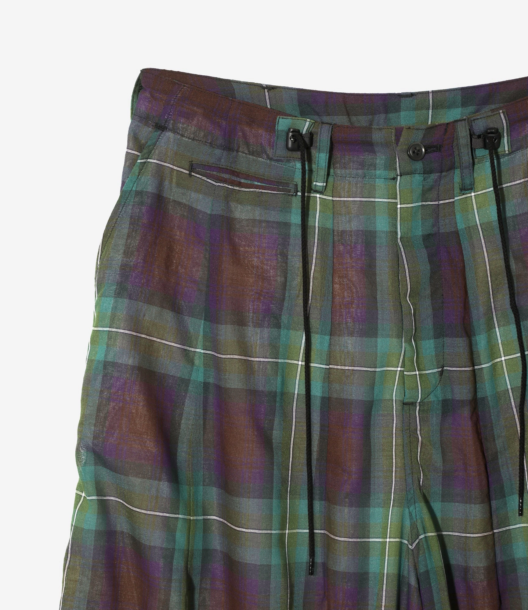 HD Military Pant ?C Green Plaid Boiled Wool Blend Casual Comfort