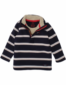 Go-To Fit JOULES Baby Boys Zip Neck Sweatshirt Jumper 18-24 Months Navy Blue Striped