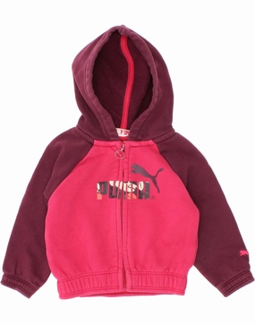 PUMA Baby Girls Graphic Zip Neck Jumper Sweater 3-6 Months Pink Home Comfort City Casual
