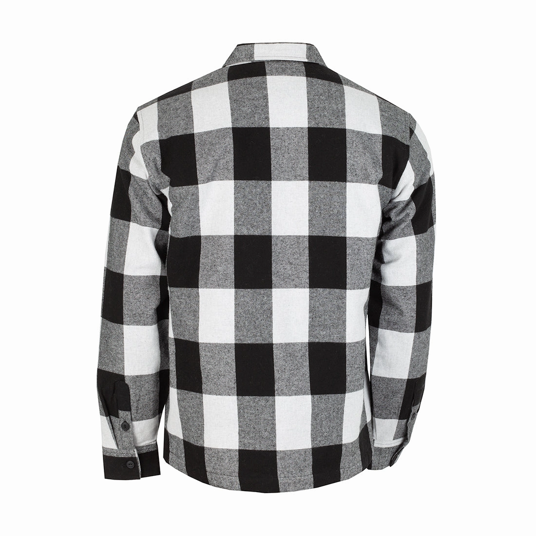 Quilted Lined Flannel Shirt Jacket - Mens Collarless