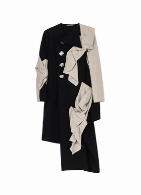 Adjustable Hood Soft Shell Material L SLV DRAPE DETAIL COAT