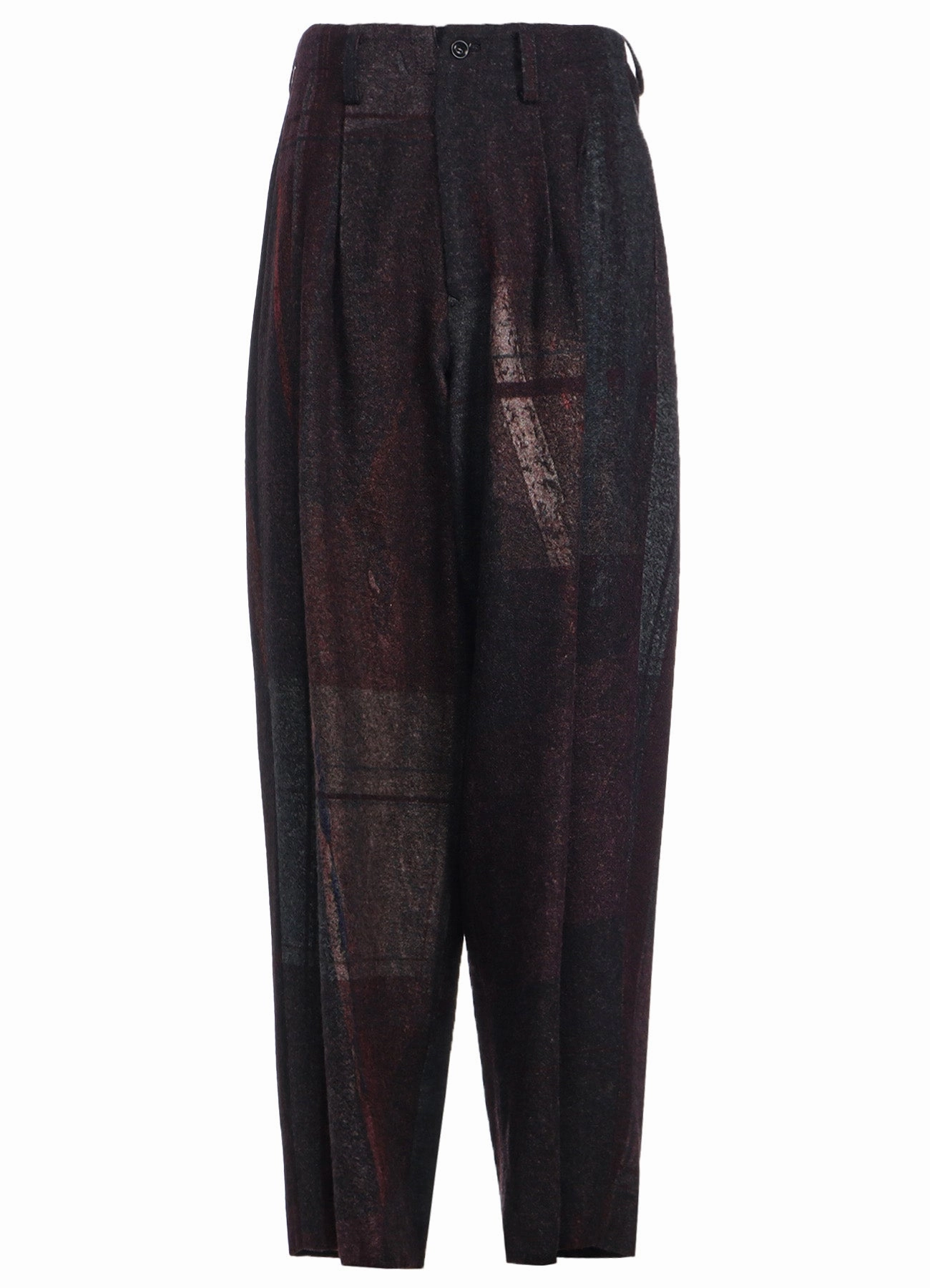 Fashionable Look Walk Friendly RAISED C/W TWILL PEALED CHECK PT DOUBLE TUCK WIDE PANTS