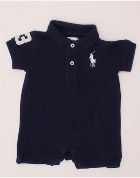 RALPH LAUREN Baby Boys Playsuit 0-3 Months  Navy Blue Cotton Urban Model