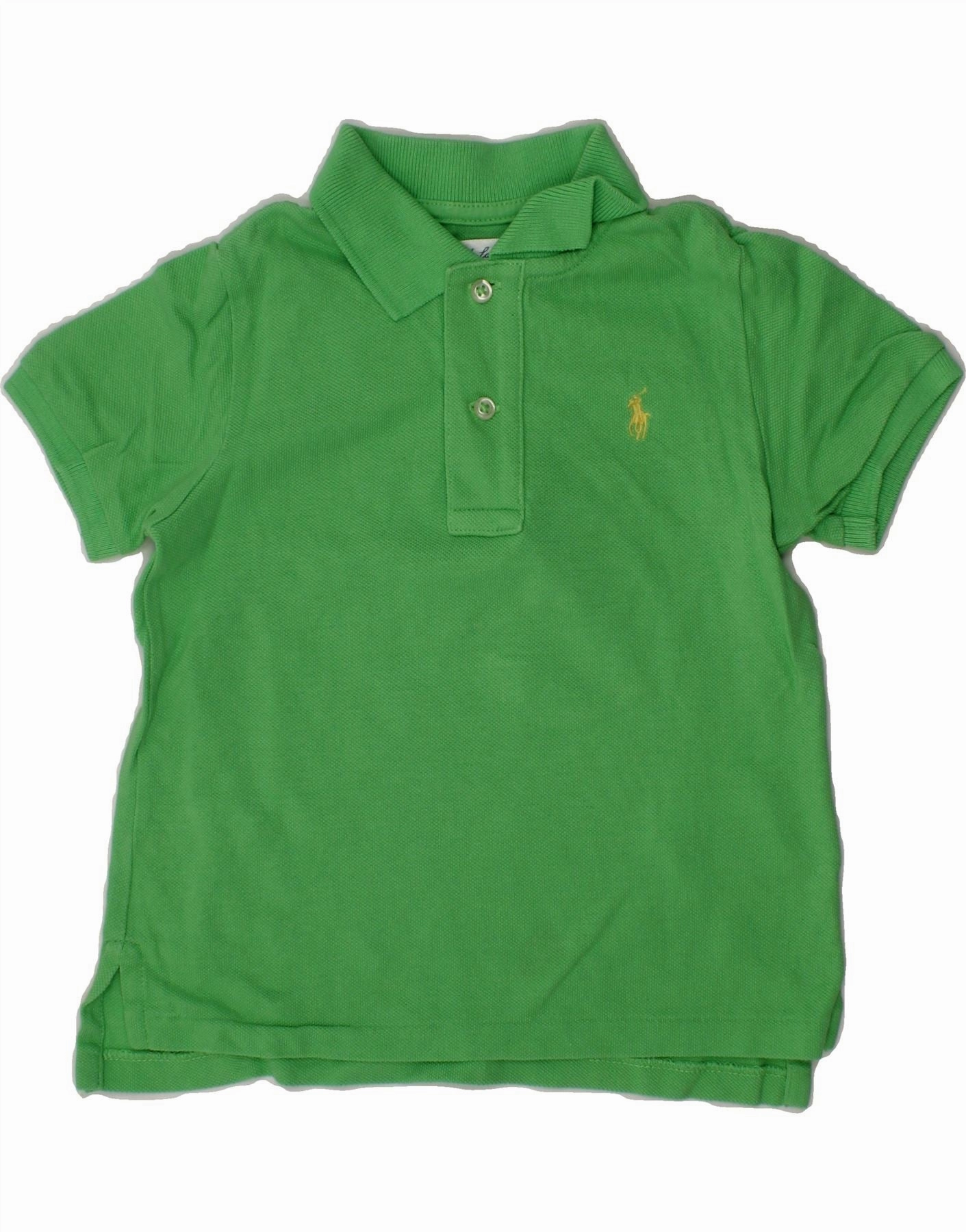 RALPH LAUREN Baby Boys Polo Shirt 18-24 Months Green Cotton Reinforced Shoulders