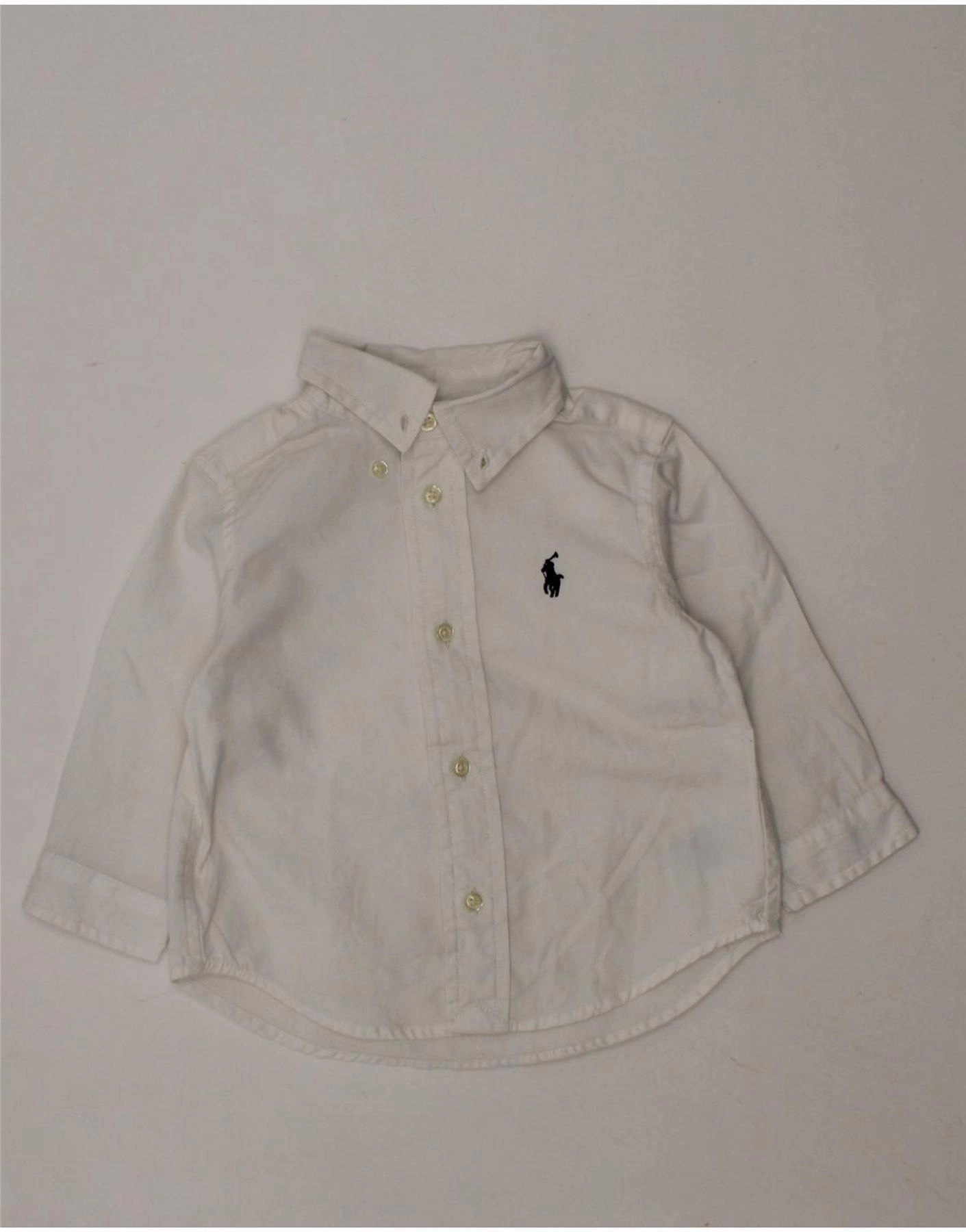 Warm Layers Metallic Finish RALPH LAUREN Baby Boys Shirt 6-9 Months White Cotton