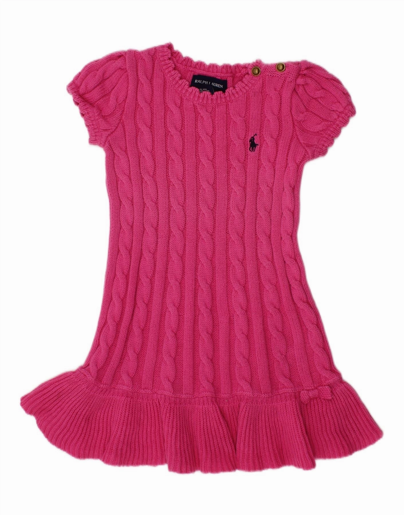 Asymmetric-Neck Clean Lines RALPH LAUREN Baby Girls Jumper Dress 18-24 Months Pink Cotton