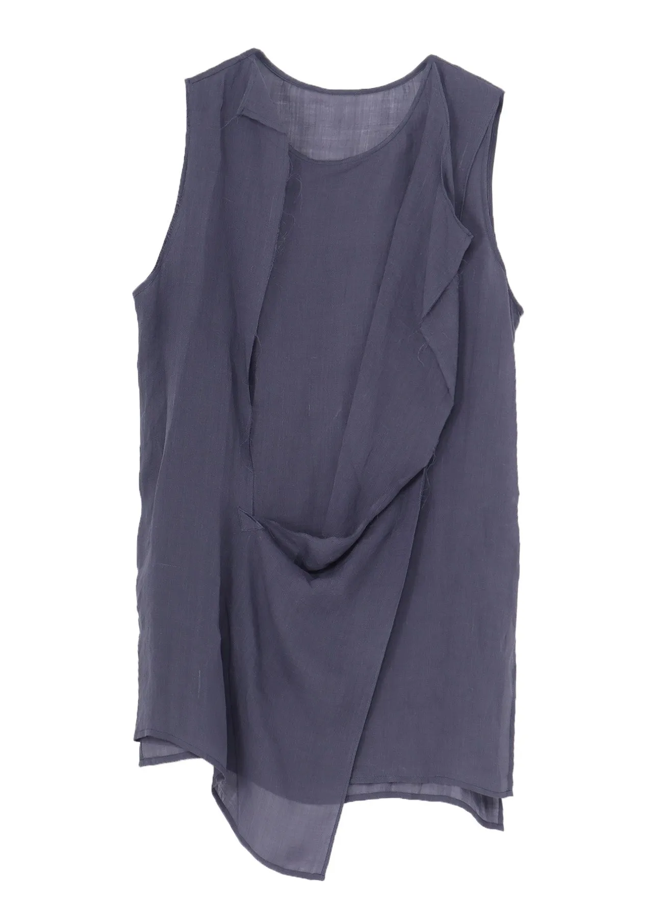 Sleek Silhouette Trendy Look RAMIE LAWN DOUBLE FRONT DRAPE SHIRT