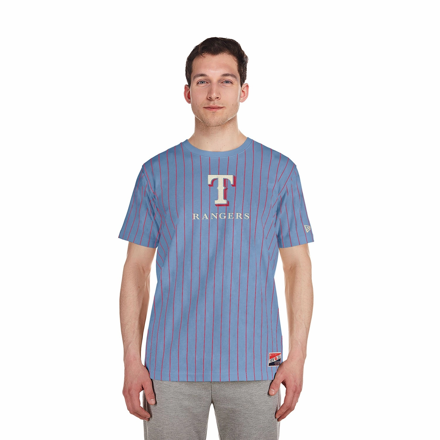 Timeless Appeal Rangers Team Logo Pinstripe Tee - Mens
