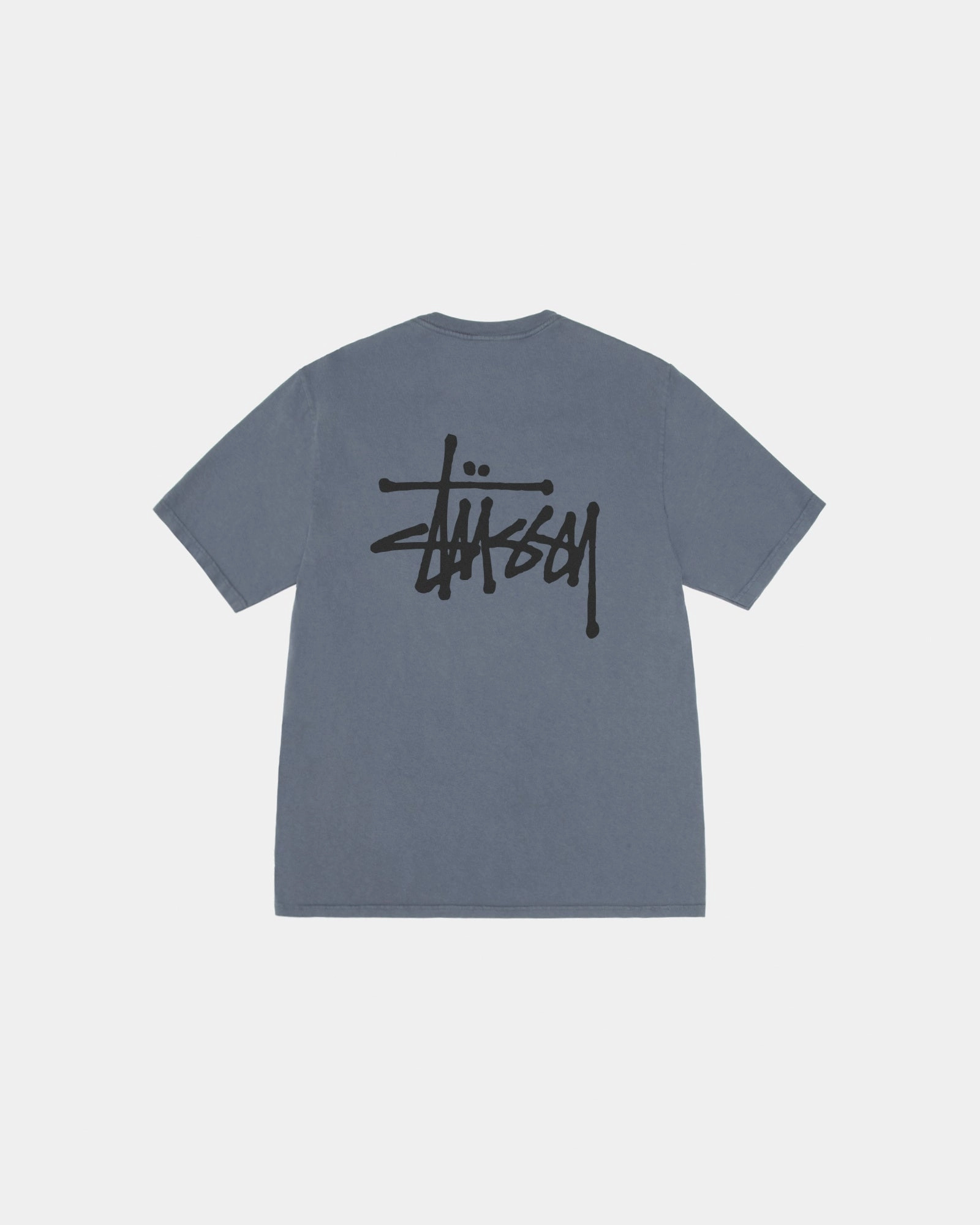 BASIC STUSSY PIG. DYED TEE Temperature Control Fabric Ribbed Collar Design