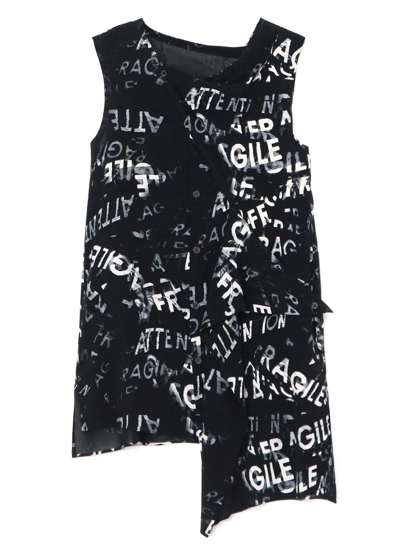 RAYON GEORGETTE SLEEVELESS FLAP PANEL TOP High-End Finish