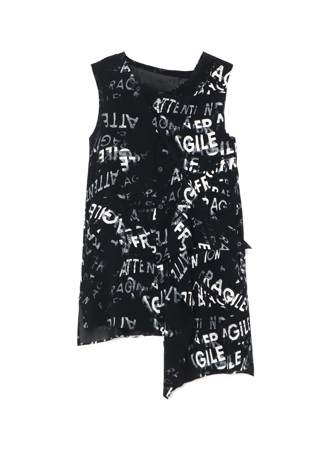 RAYON GEORGETTE SLEEVELESS FLAP PANEL TOP Smart Appearance