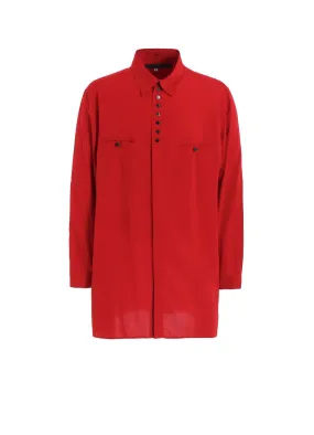 RAYON LAWN BUTTON SHIRT WITH SPARE COLLAR Relaxed Silhouette