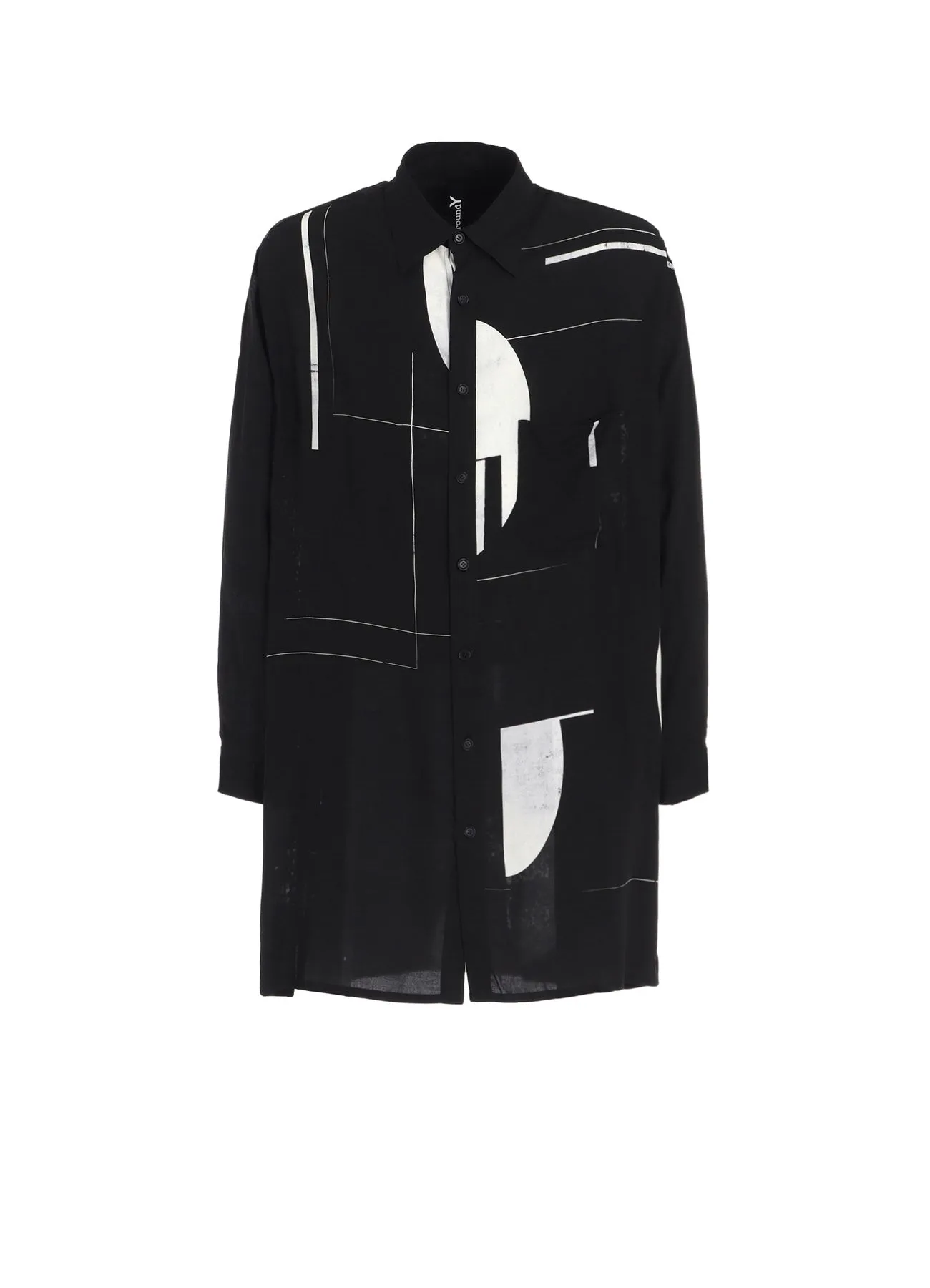 Tailored Cuffs Quick Dry Construction RAYON PRINT DOT PATTERN LONG SHIRT