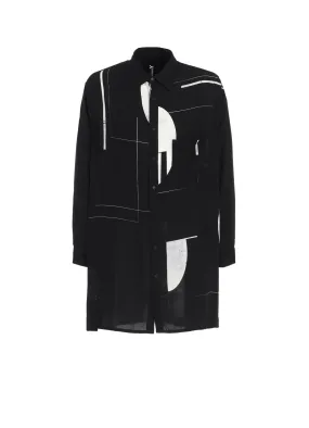 Tailored Cuffs Quick Dry Construction RAYON PRINT DOT PATTERN LONG SHIRT