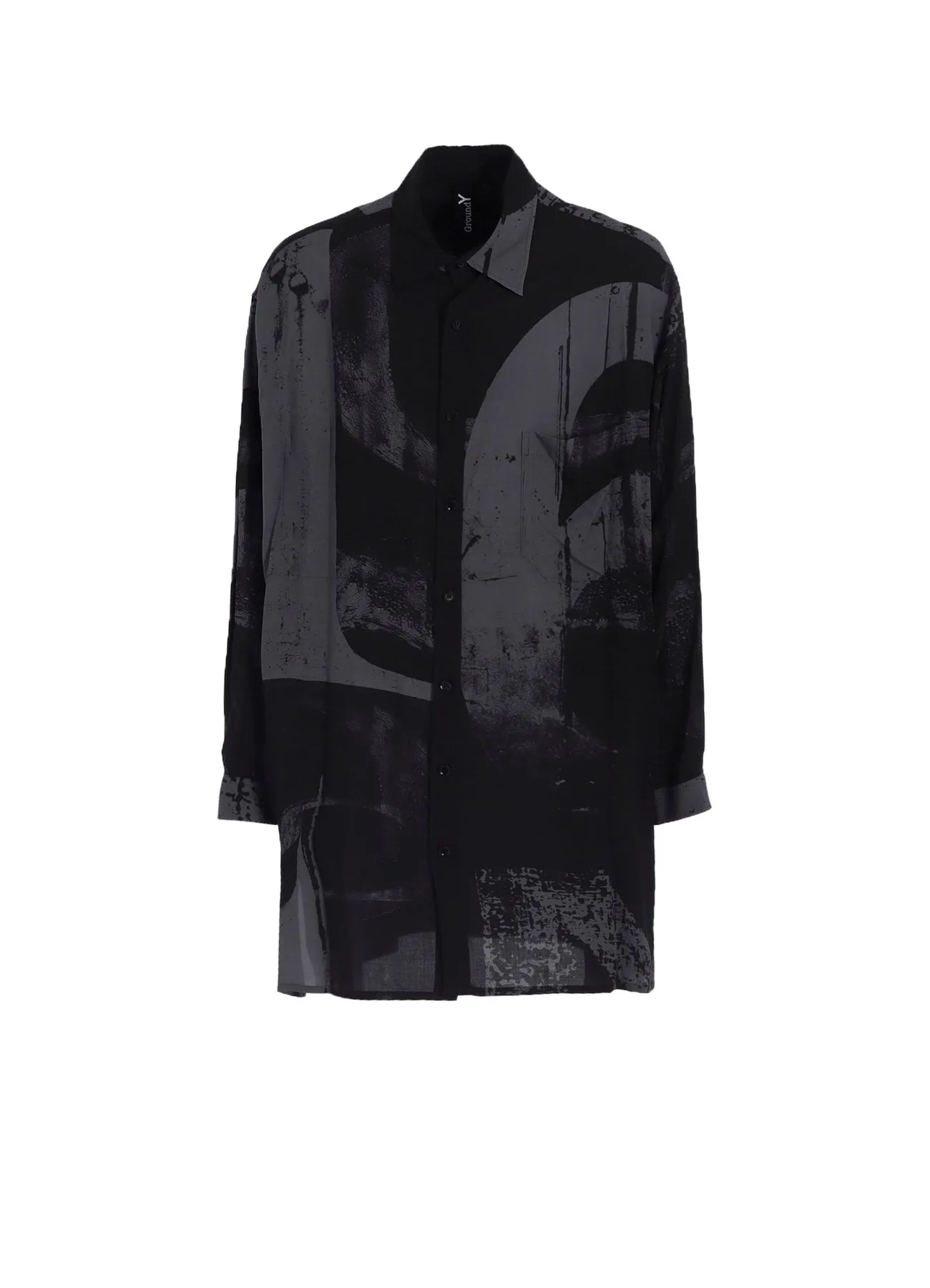 RAYON PRINT  NUMBER PATTERN LONG SHIRT All-Weather Ready