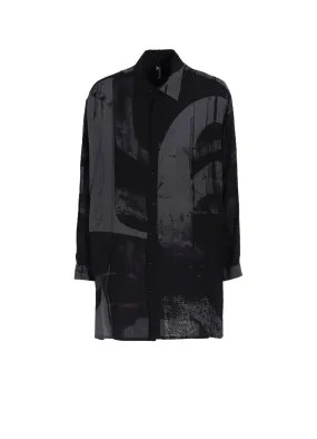 RAYON PRINT  NUMBER PATTERN LONG SHIRT All-Weather Ready