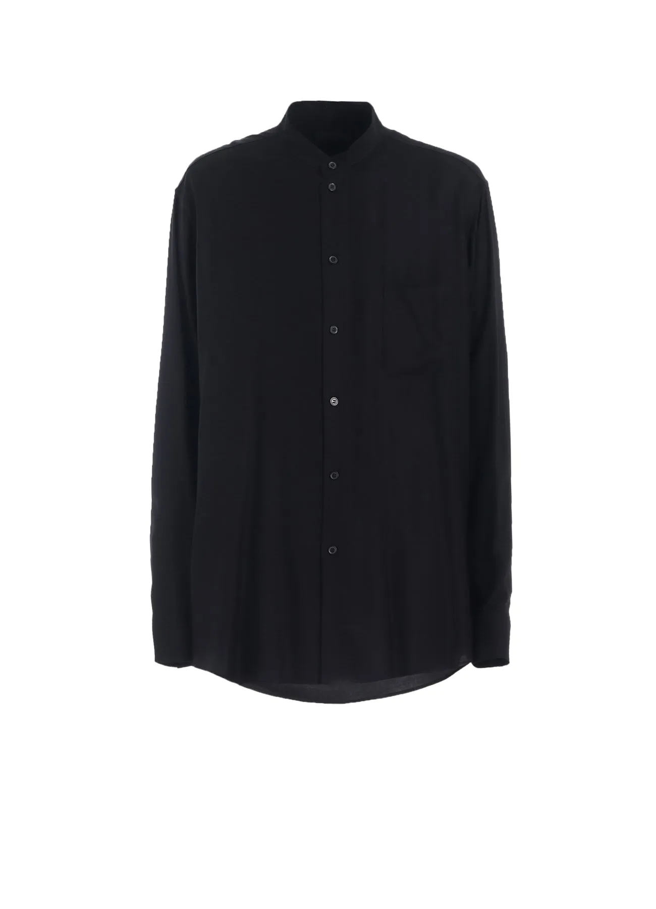 RAYON TWILL LOOSE FIT STAND COLLAR SHIRT Neutral Tone Business Meeting