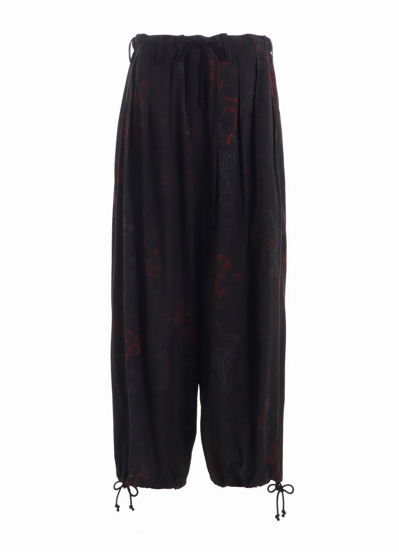 Relax Fit Design Everyday Flex RAYON CRIMSON LACE PRINT BALLOON PANTS