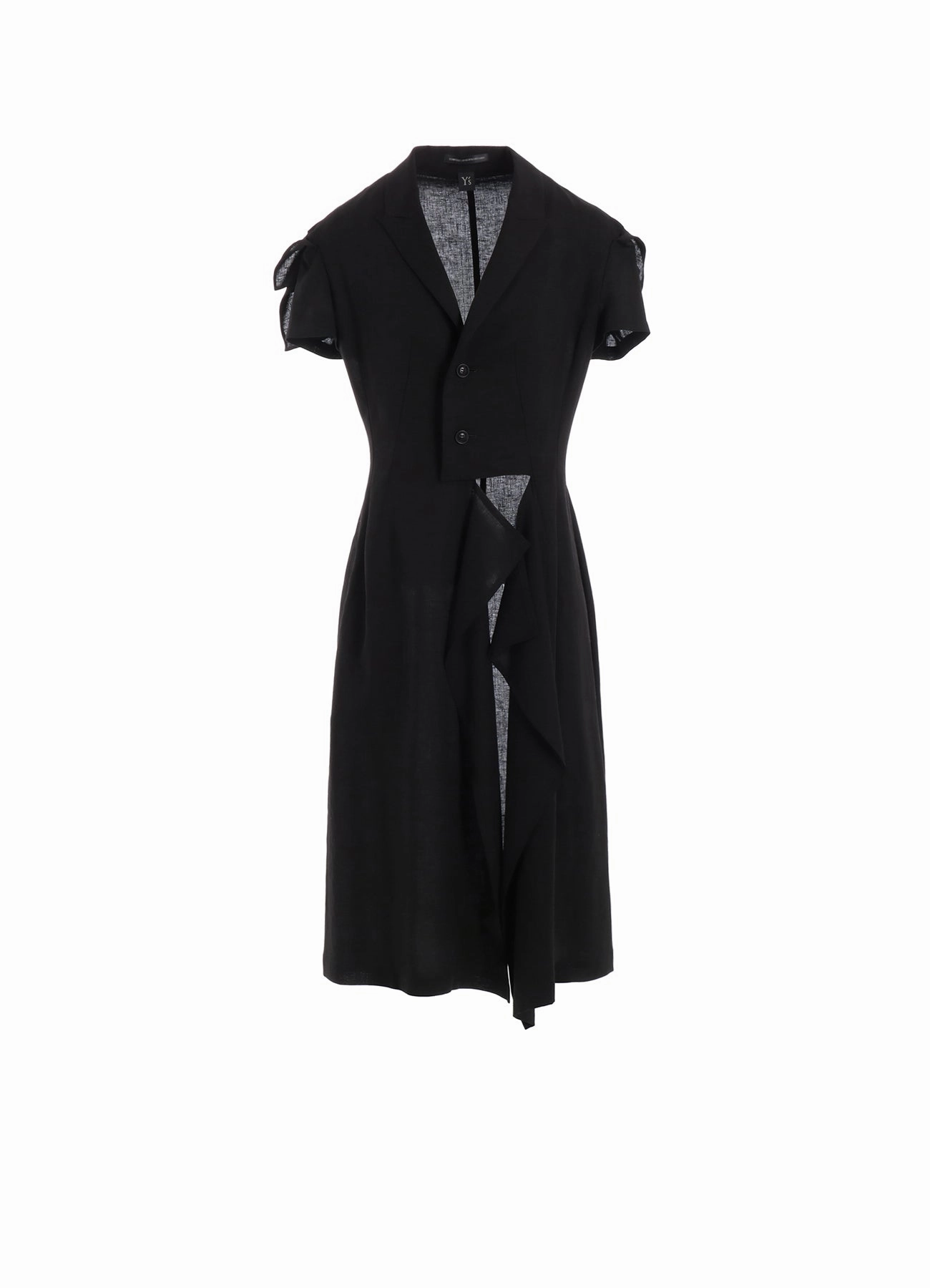 RAYON/LINEN SHEETING SQUARE CLOTH SLEEVE JACKET HighCollar Design