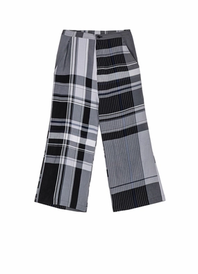 Sporty Appeal RAYON WRINKLED PLAID PANTS
