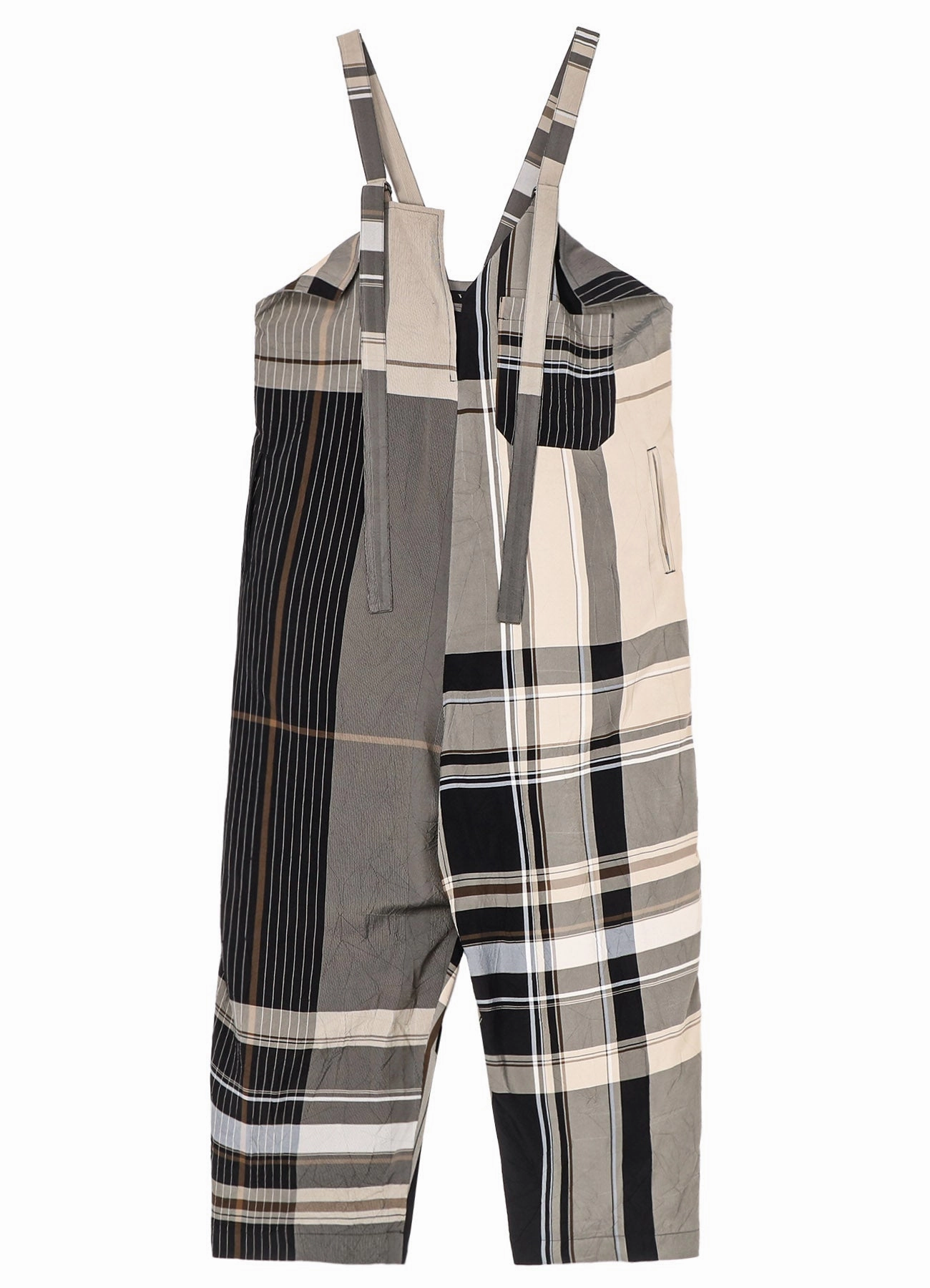 RAYON WRINKLED PLAID SALOPETTE Trendy Piece
