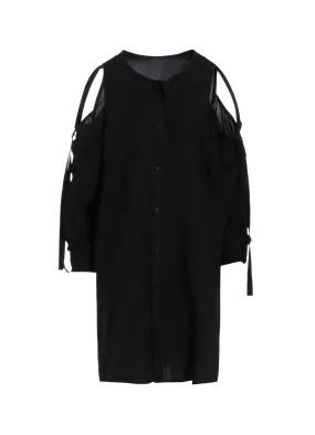 Unmatched comfort RAYON/CAMBRIC OPEN SHOULDER BLOUSE