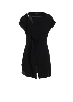 RAYON/CAMBRIC RIGHT SIDE DRAPE BLOUSE Practical Choice Soft Stretch Collar