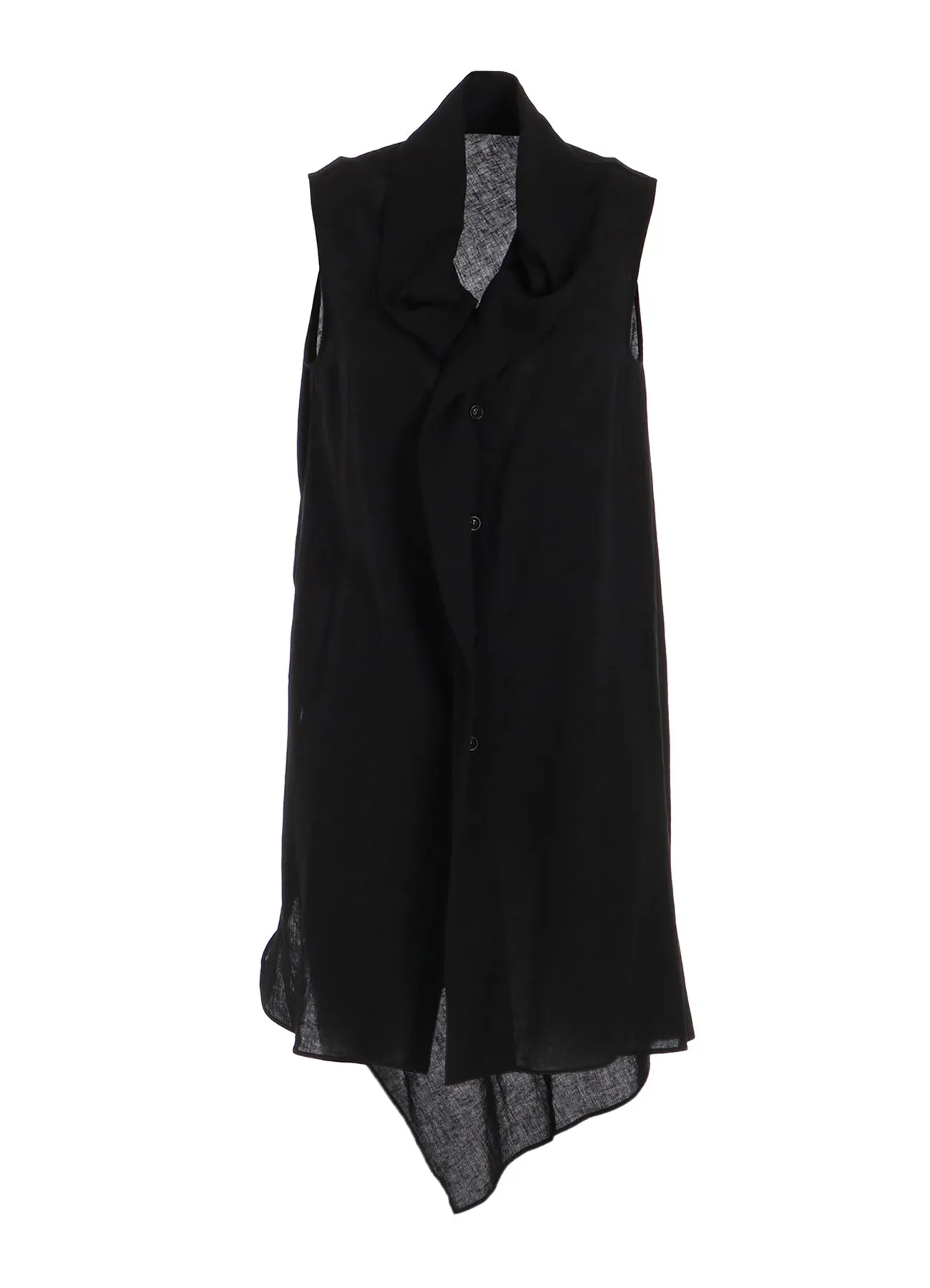 Wrinkle-Free BBQ Party RAYON/LINEN SHEETING TIE STYLE SLEEVELESS BLOUSE