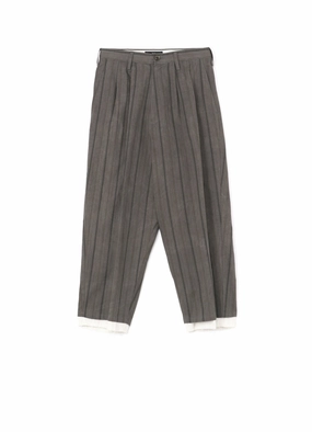COTTON STRIPE INK DYED DOUBLE TUCK TAPERED PANTS Urban appeal Reflective accents