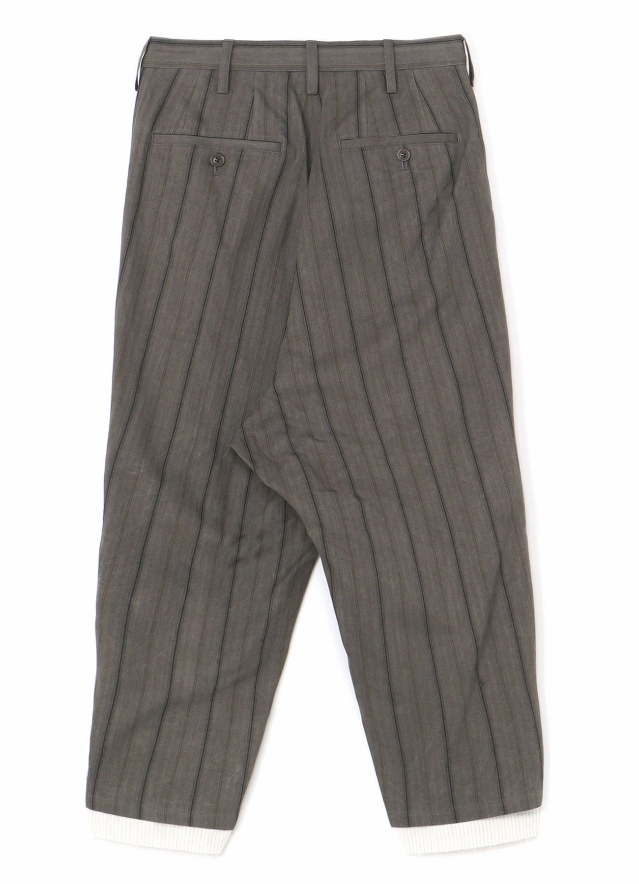 Walk Friendly COTTON STRIPE INK DYED DOUBLE TUCK TAPERED PANTS