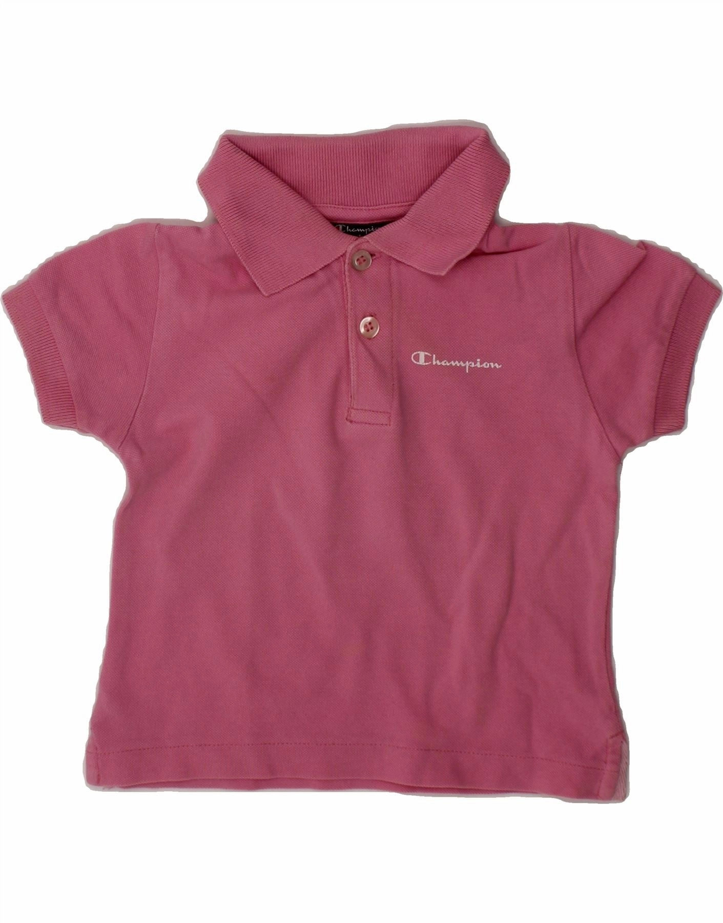 CHAMPION Baby Boys Polo Shirt 6-9 Months Pink Cotton Team Building