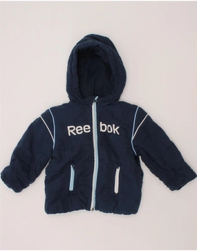 REEBOK Baby Boys Graphic Hooded Padded Jacket 12-18 Months Navy Blue suitable for fashion contests