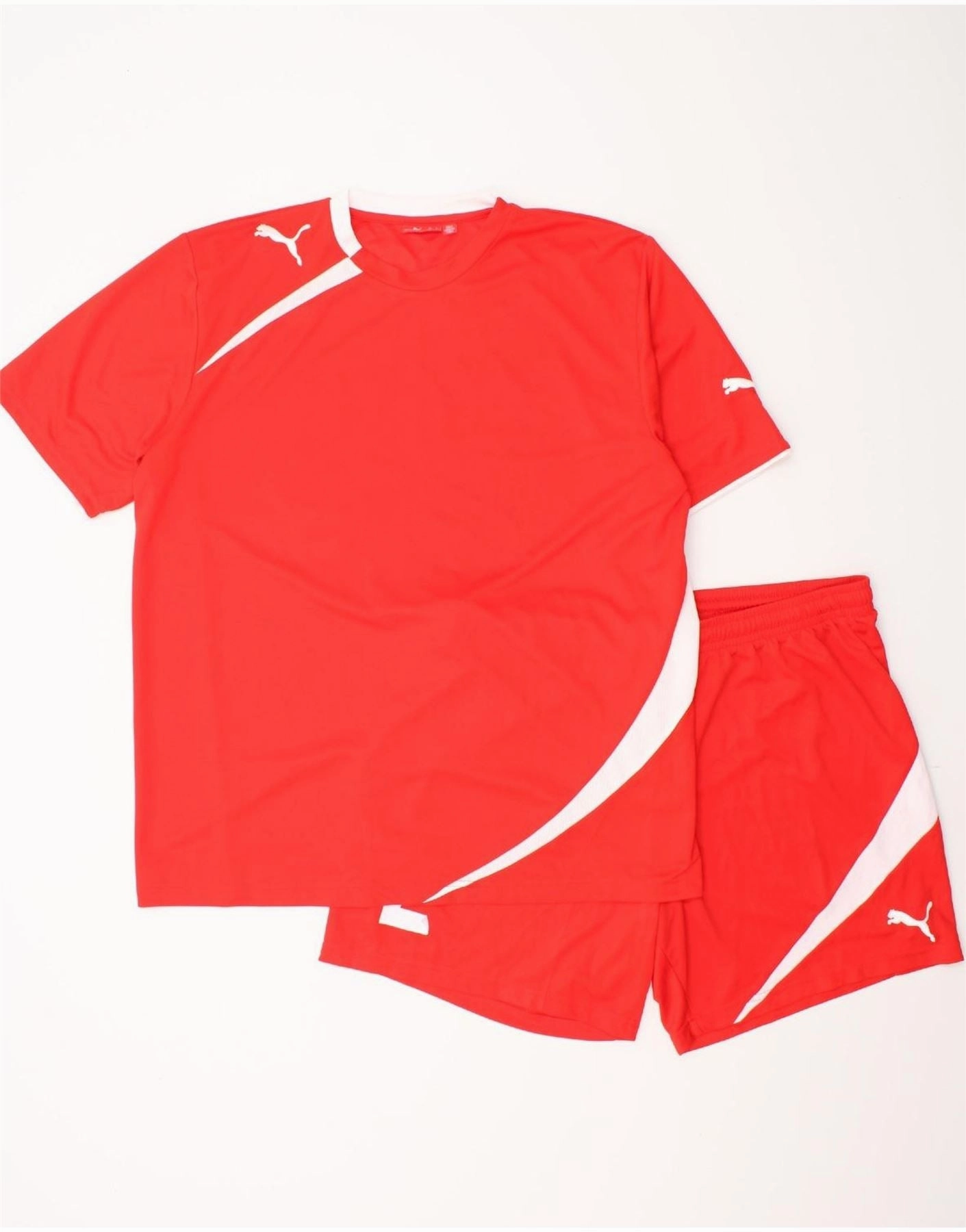 PUMA Mens Graphic 2 Piece Set XL  Red Colourblock Polyester Classic Look