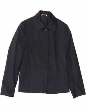 Refined Style Refined Look Wear STEFANEL Womens Blazer Jacket UK 14 Medium Navy Blue Polyamide