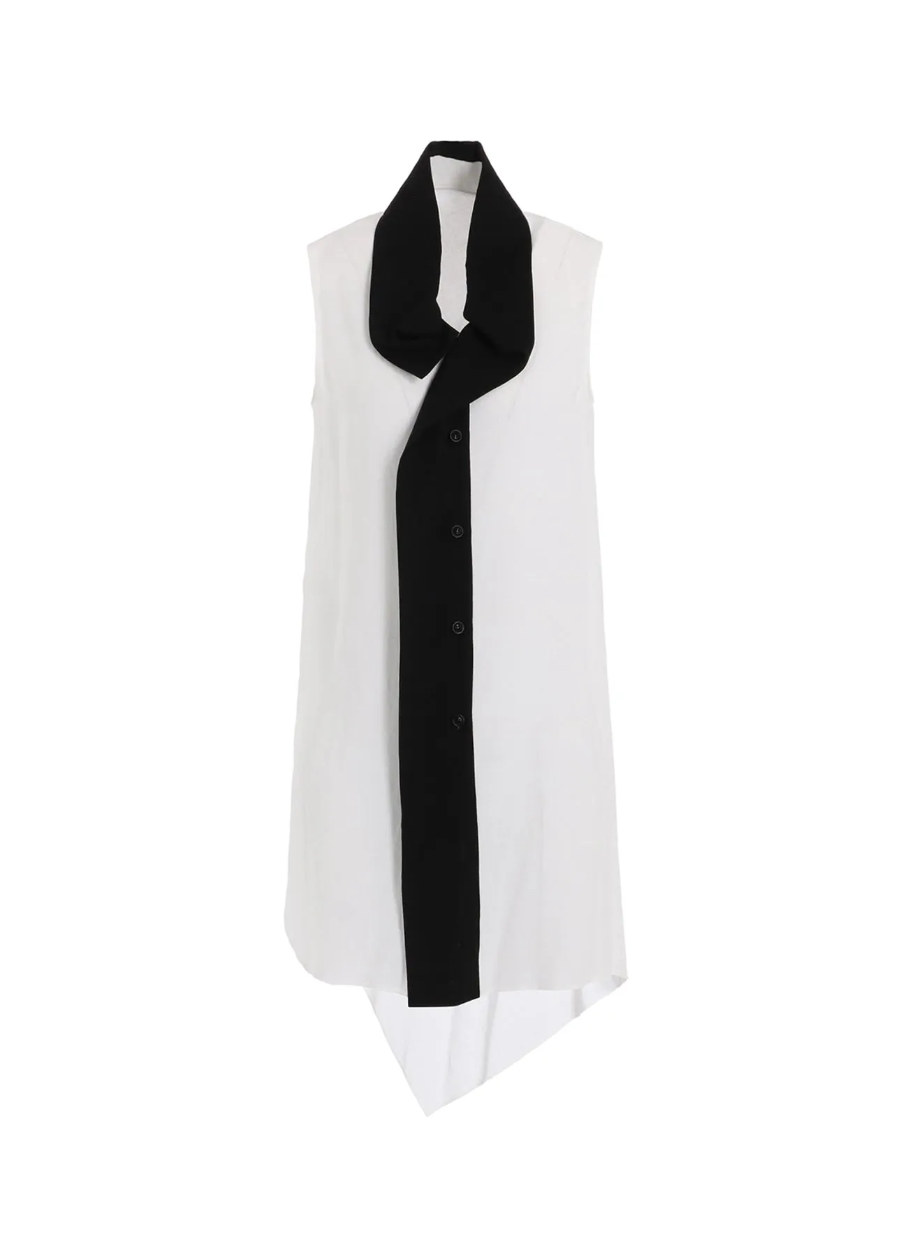 Iconic look RAYON/LINEN SHEETING TIE STYLE SLEEVELESS BLOUSE