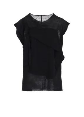 10G14G PLAIN STITCH DRAPED FRENCH SLEEVES PO Functional Look Easy Fit