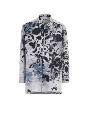 Trendy Outfit FLORAL PRINT LOOSE-FIT REGULAR COLLAR SHIRT