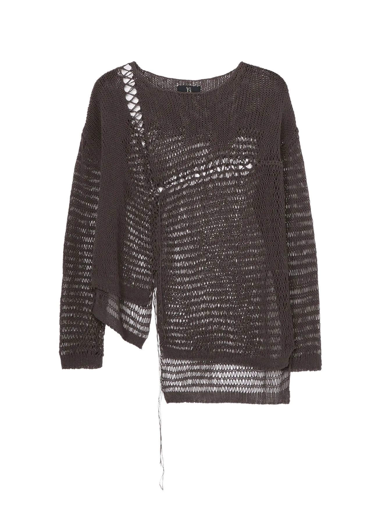 Autumn Ready DAMAGE PROCESSED ASYMMETRIC LONG SLEEVE KNIT