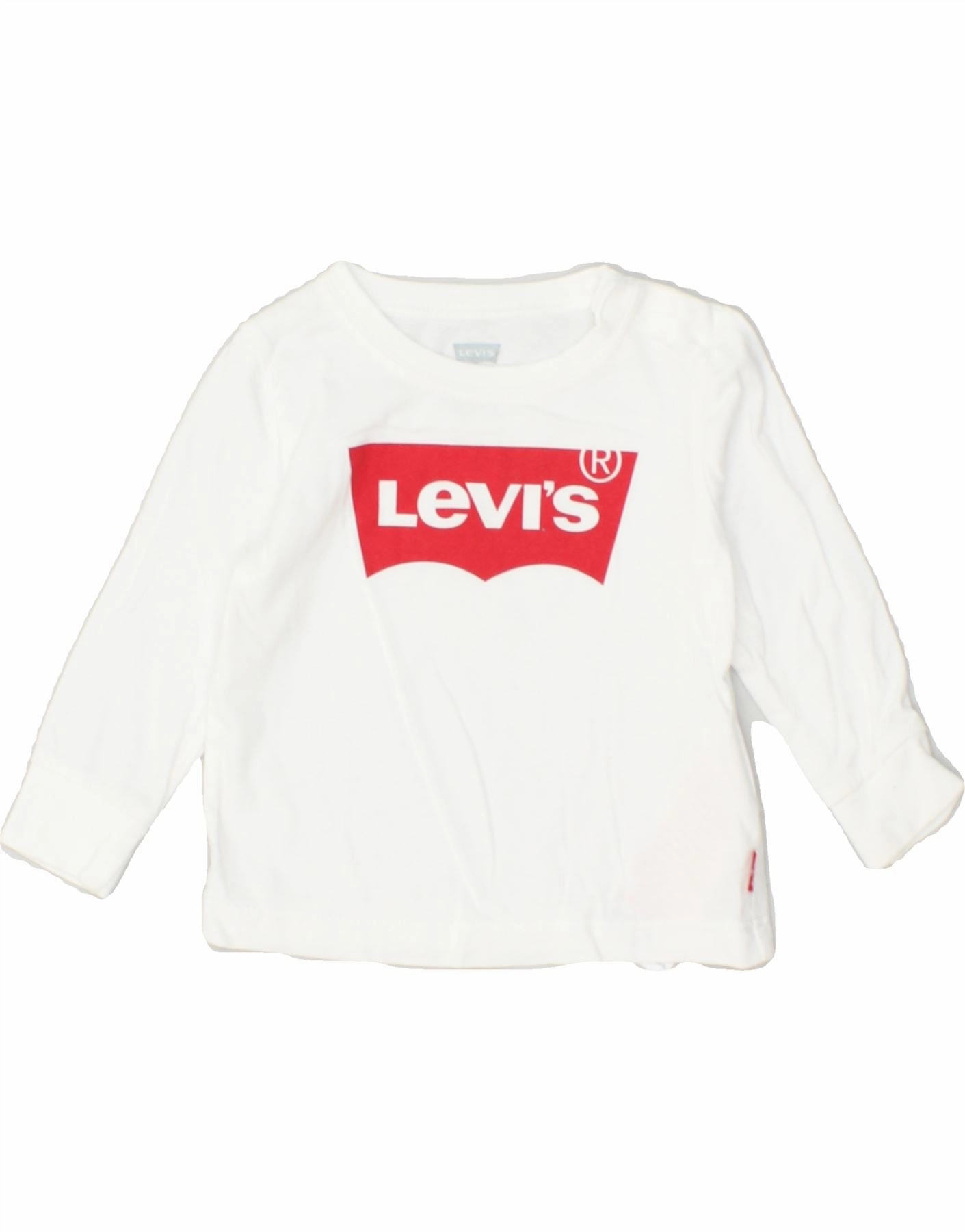 LEVI'S Baby Boys Graphic Top Long Sleeve 3-6 Months White Cotton Fashion staples