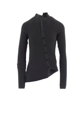 COTTON RIB TWISTED FRONT OPEN CARDIGAN machine washable material