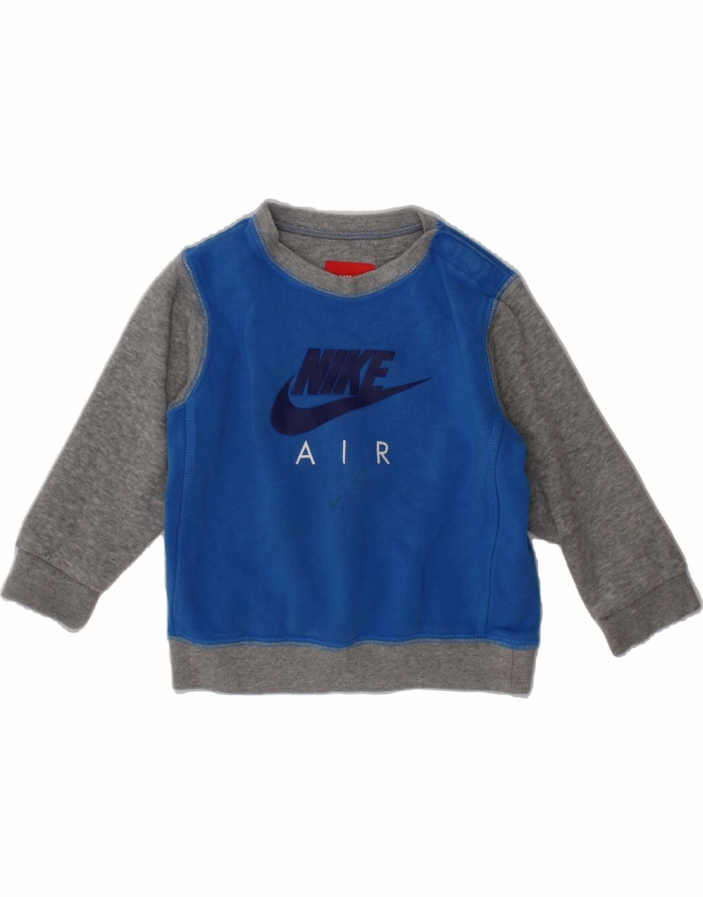 NIKE Baby Boys Air Graphic Sweatshirt Jumper 12-18 Months Blue Colourblock Everyday Style