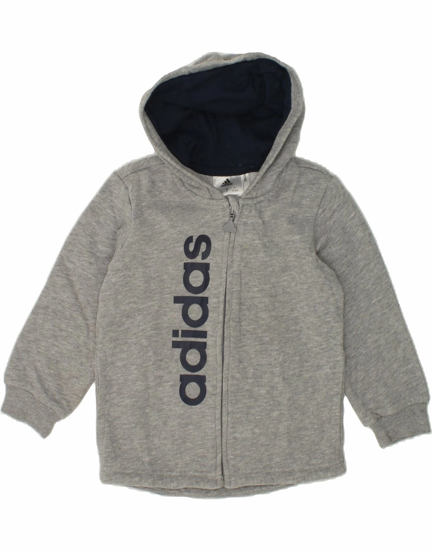WrinkleResistant Knit TearResistant Fabric ADIDAS Baby Boys Graphic Zip Hoodie Sweater 18-24 Months Grey