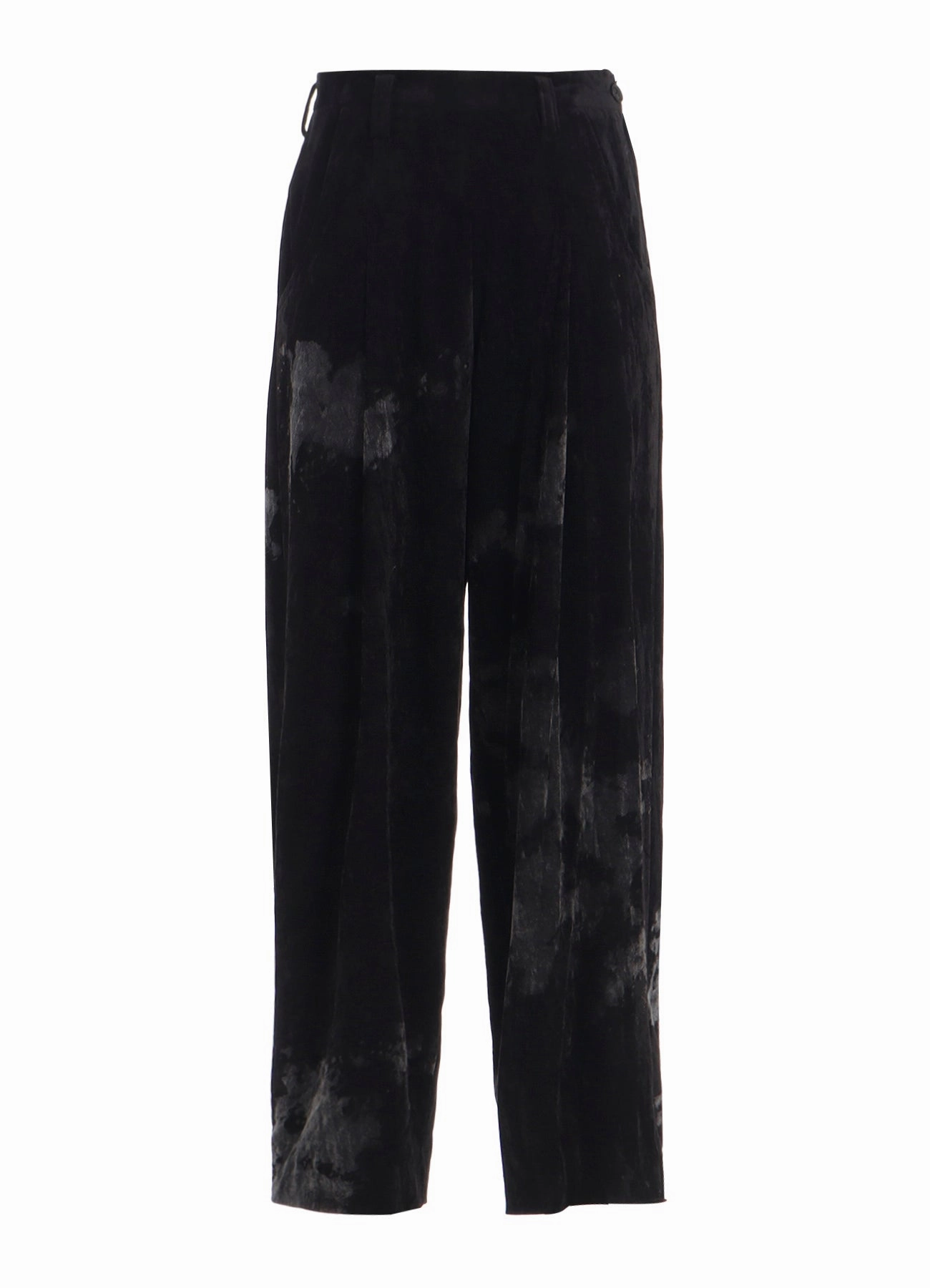 Stretchy Material Eco Friendly Dye DISCHARGE-PRINTED VELVET PLEATED PANTS