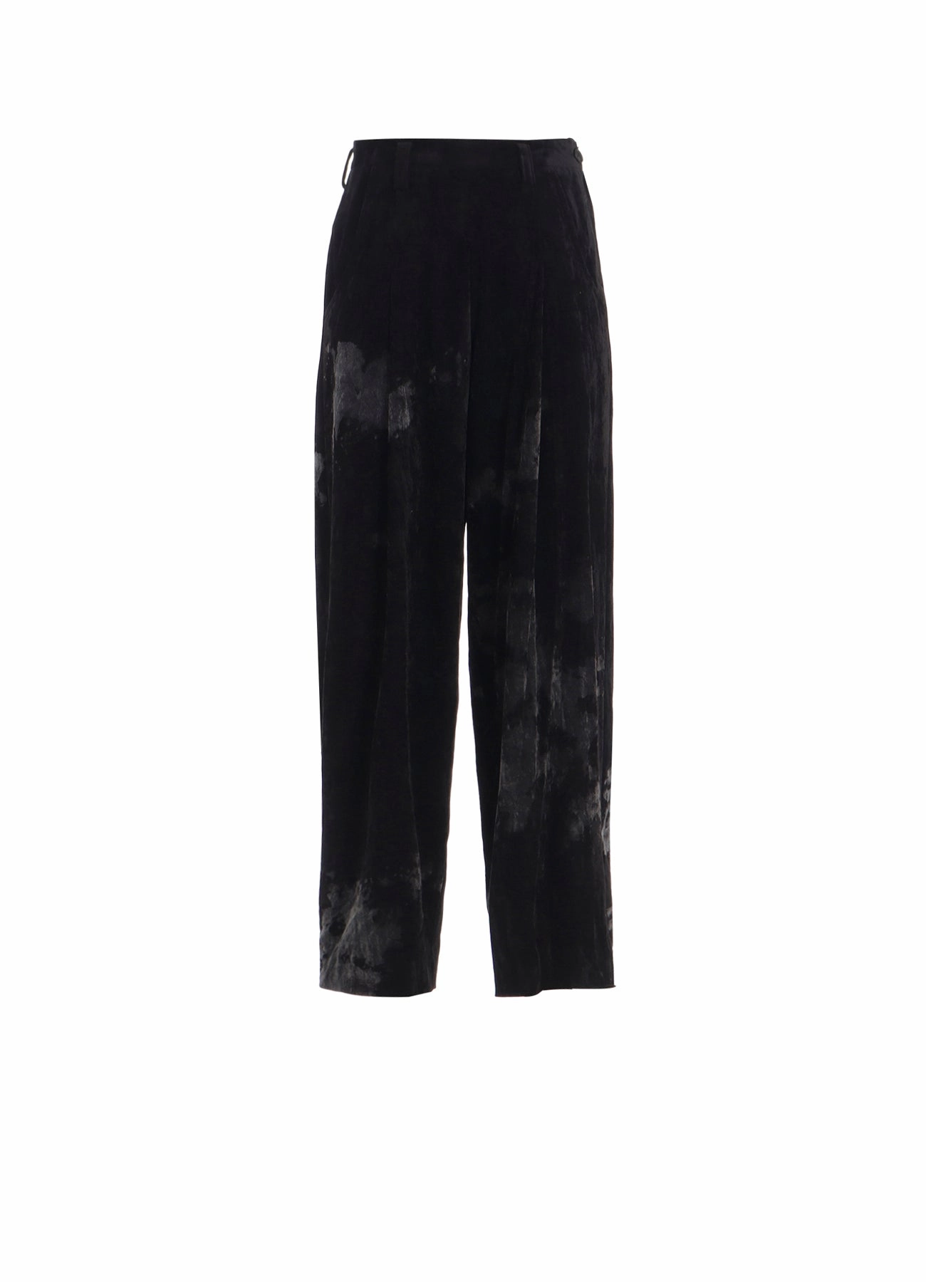 Low Profile Design DISCHARGE-PRINTED VELVET PLEATED PANTS