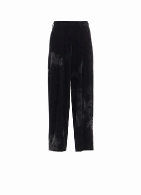 Low Profile Design DISCHARGE-PRINTED VELVET PLEATED PANTS