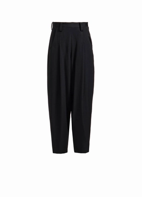 WOOL GABARDINE SIDE OPEN PANTS Neutral Fit Core Support